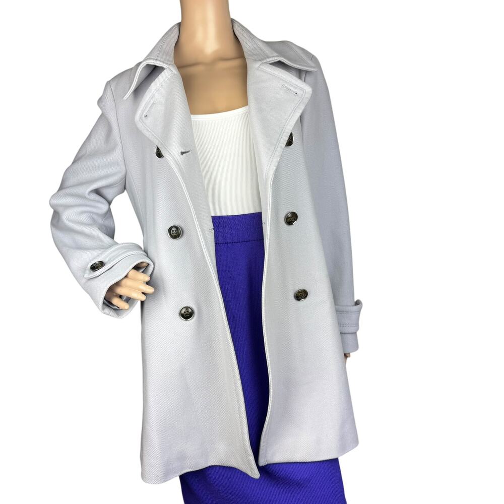 St. John 10 Double Breasted Wool Peacoat Trench